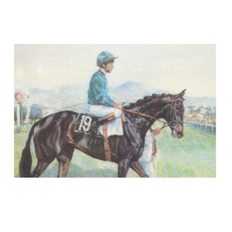 Lithographie mit dem Siegerpferd des italienischen Derby 1987 (Ende des 20. Jahrhunderts) im Angebot