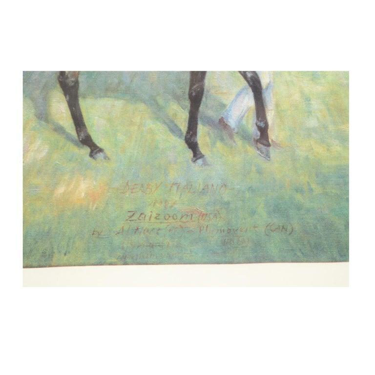 Lithograph Depicting the Horse Winner of the 1987 Italian Derby For Sale 2