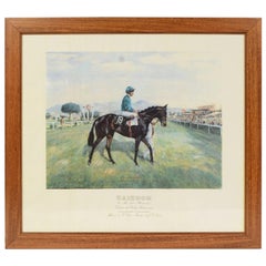 Lithograph Depicting the Horse Winner of the 1987 Italian Derby