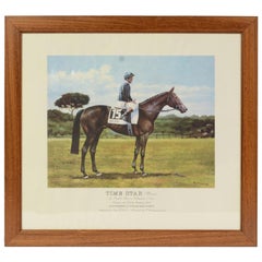 Lithographie représentant le gagnant du Derby italien de 1994, avec cheval