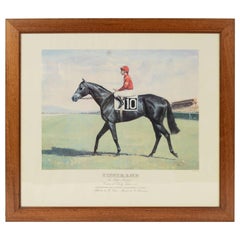 Lithograph Depicting the Horse Winner of the Italian Derby in 1988