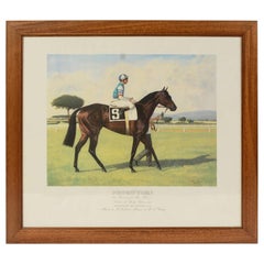 Lithograph Depicting the Horse Winner of the Italian Derby in 1989