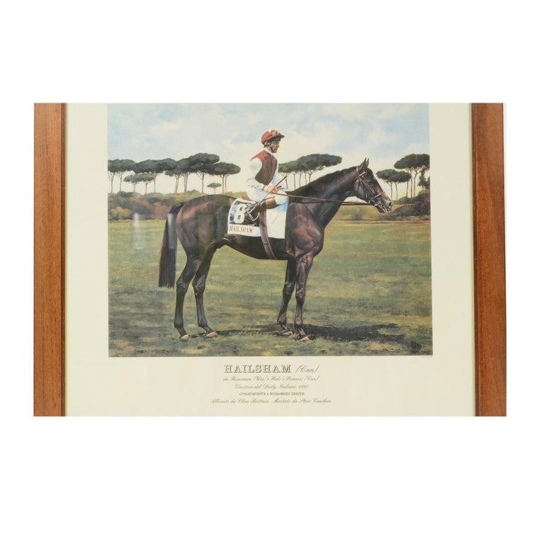 Lithographie, die den Pferdegewinner des italienischen Derbys 1991 darstellt (Italienisch) im Angebot