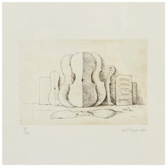 Lithograph 'Elementi di Violini’ by Eso Peluzzi, 1980s