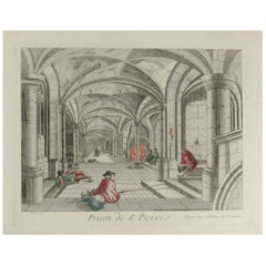 Lithograph, Engraving Colored by Hand, Entitled “Prison de St. Pierre”