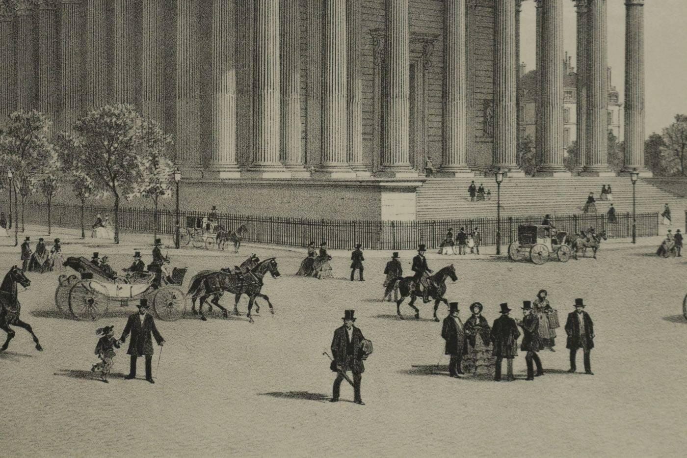 Napoleon III Lithograph Engraving ‘Paris in her Splendor’ Church of the Madeleine