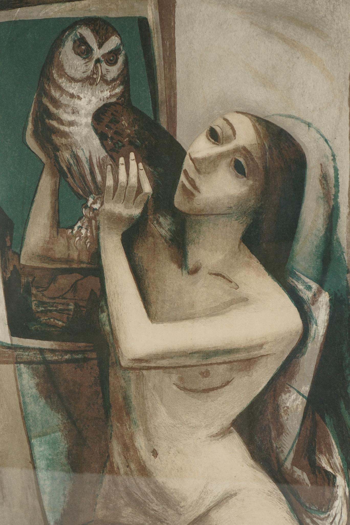Dieses moderne lithografische Werk aus der Mitte des Jahrhunderts, das von Cuno für den amerikanischen Künstler Benton Murdock Spruance gedruckt wurde, trägt den Titel 