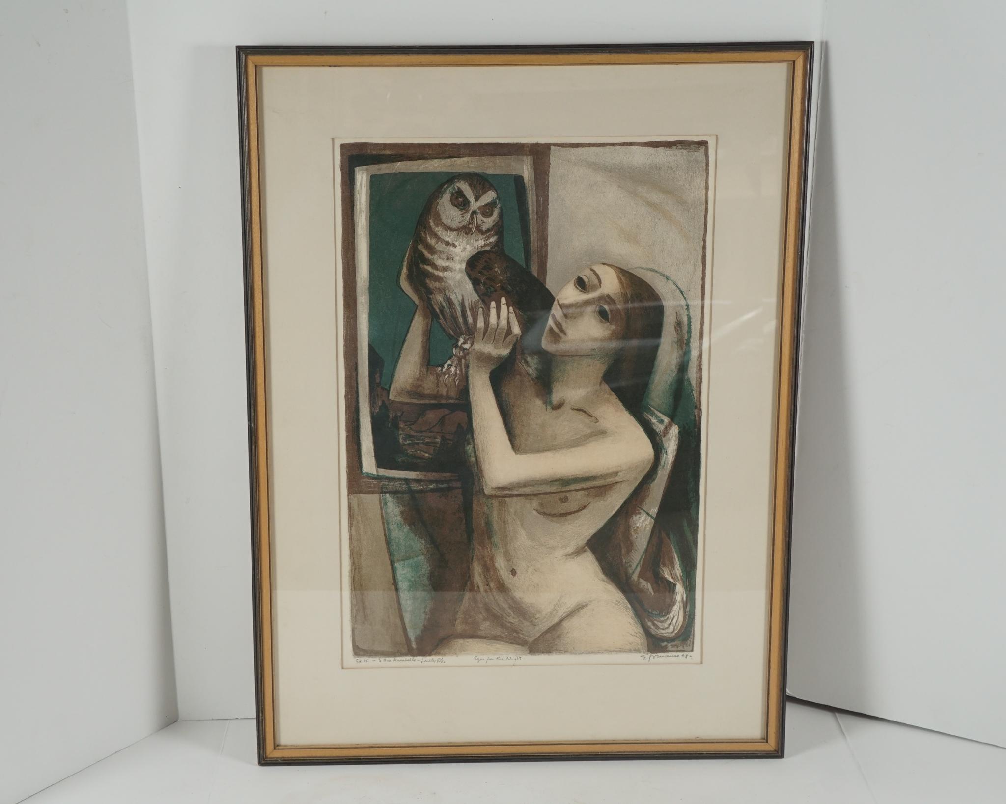 Lithograph “Eyes For the Night” by Bento Murdock Spruance For Sale 1