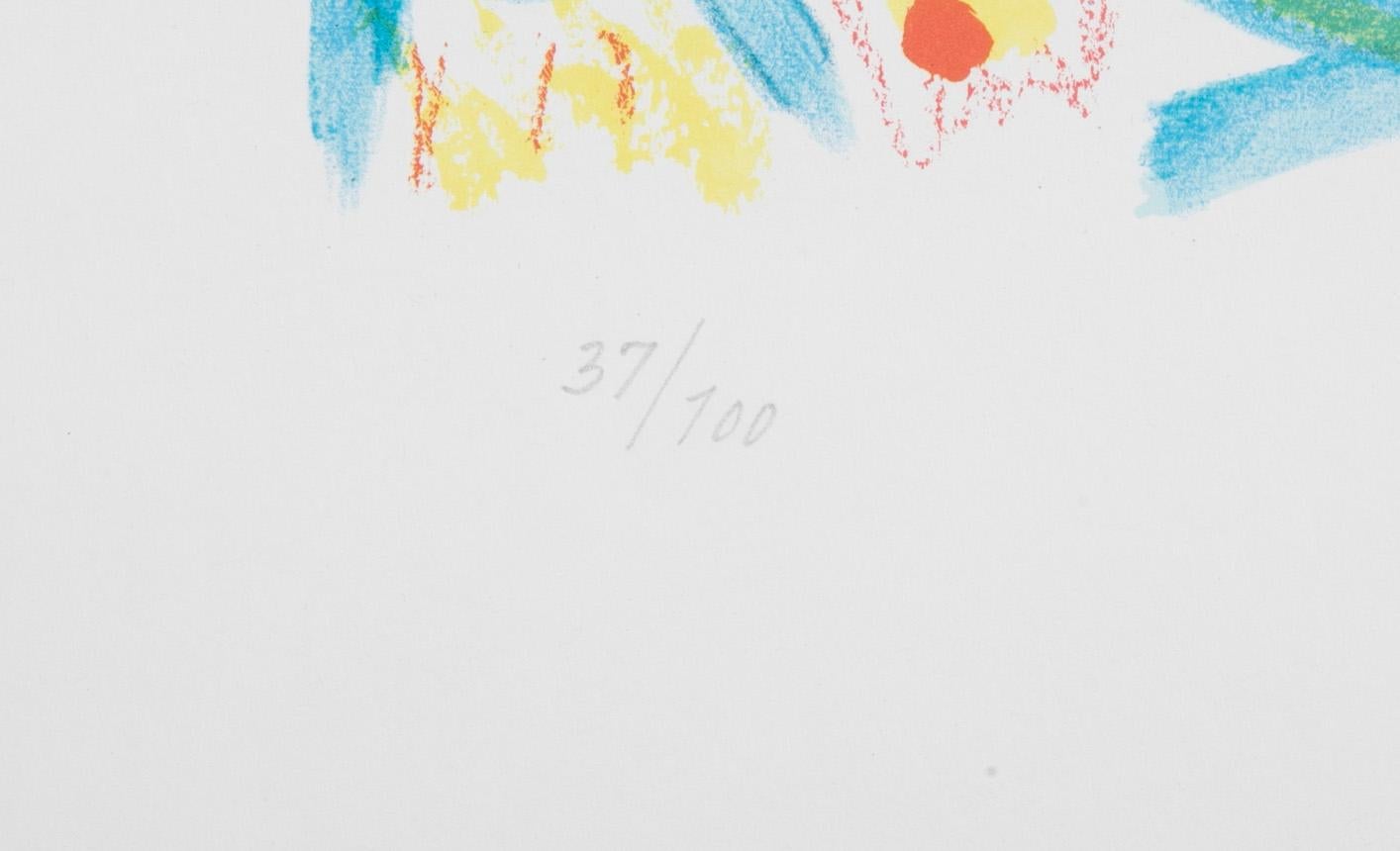 Lithograph in Colors Composition 37/100 by Egill Jacobsen In Good Condition In Stamford, CT