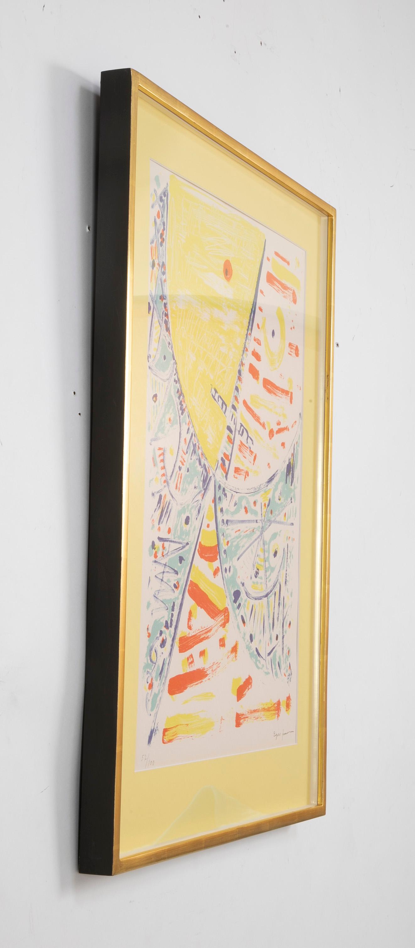 Litografía en Colores Composición 57/100 de Egill Jacobsen en Bueno estado para la venta en Stamford, CT