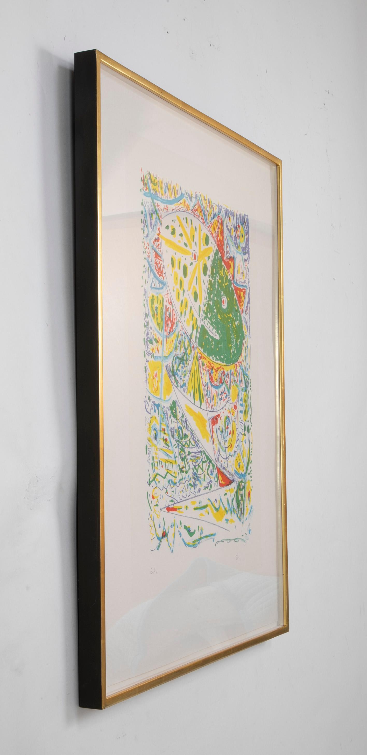 Paper Lithograph in Colors Composition by Egill Jacobsen For Sale