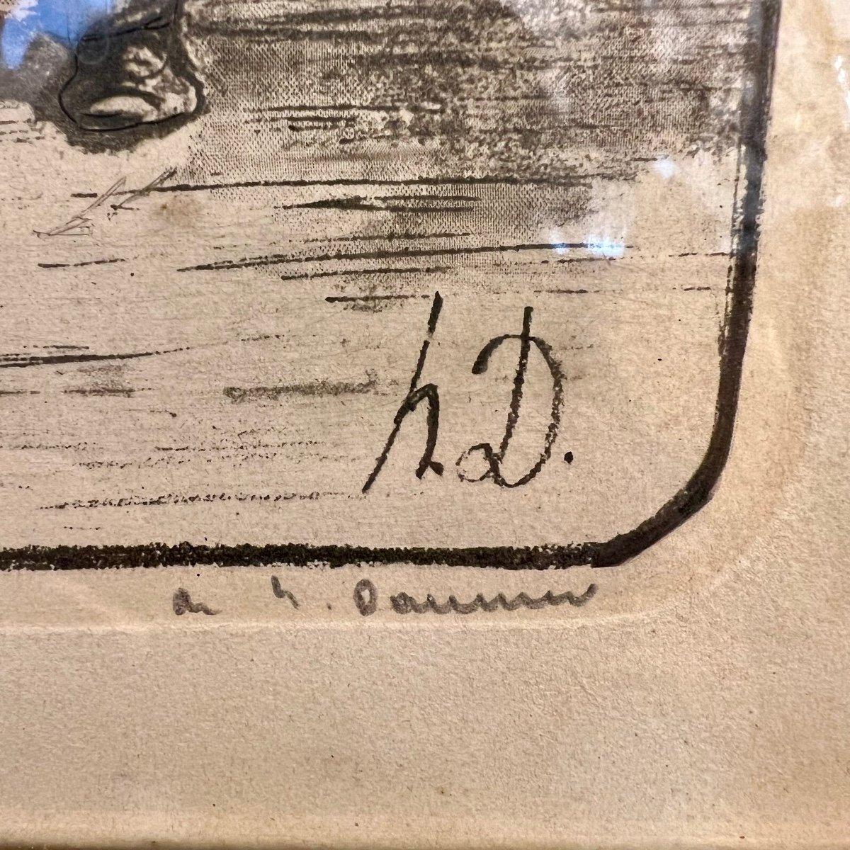 Lithographie „Lawyers' Conversations“ von Honore Daumier (1808-1879), signiert. (Französisch) im Angebot