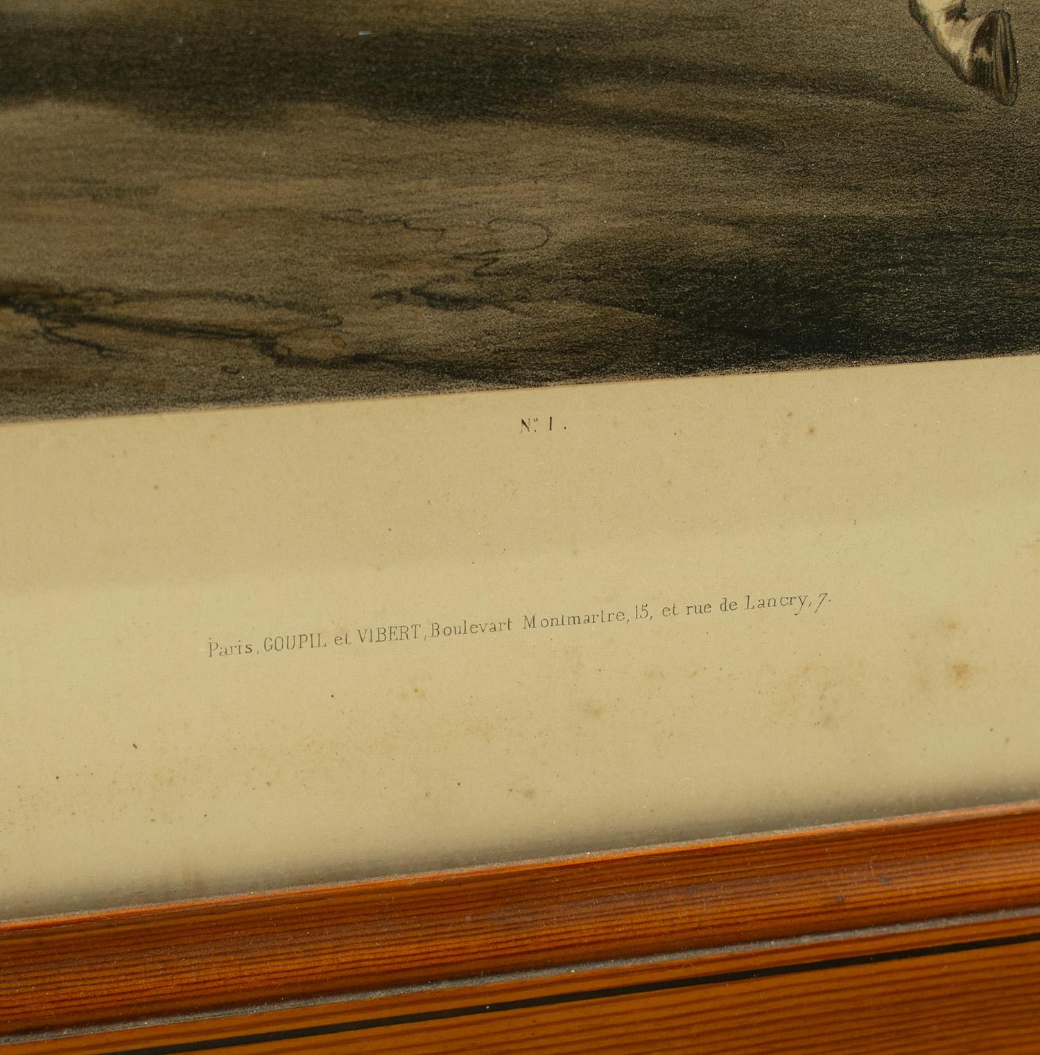Lithographie Le Poney d'après Alfred de Dreux, colorée par Loeillot et Ciceri vers 1840 en vente 1