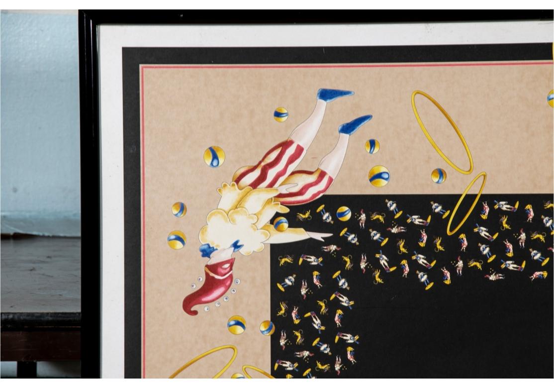 Lithograph Of A Stefano Ricci Rendering For A Scarf Production With Le Cirque De For Sale 1