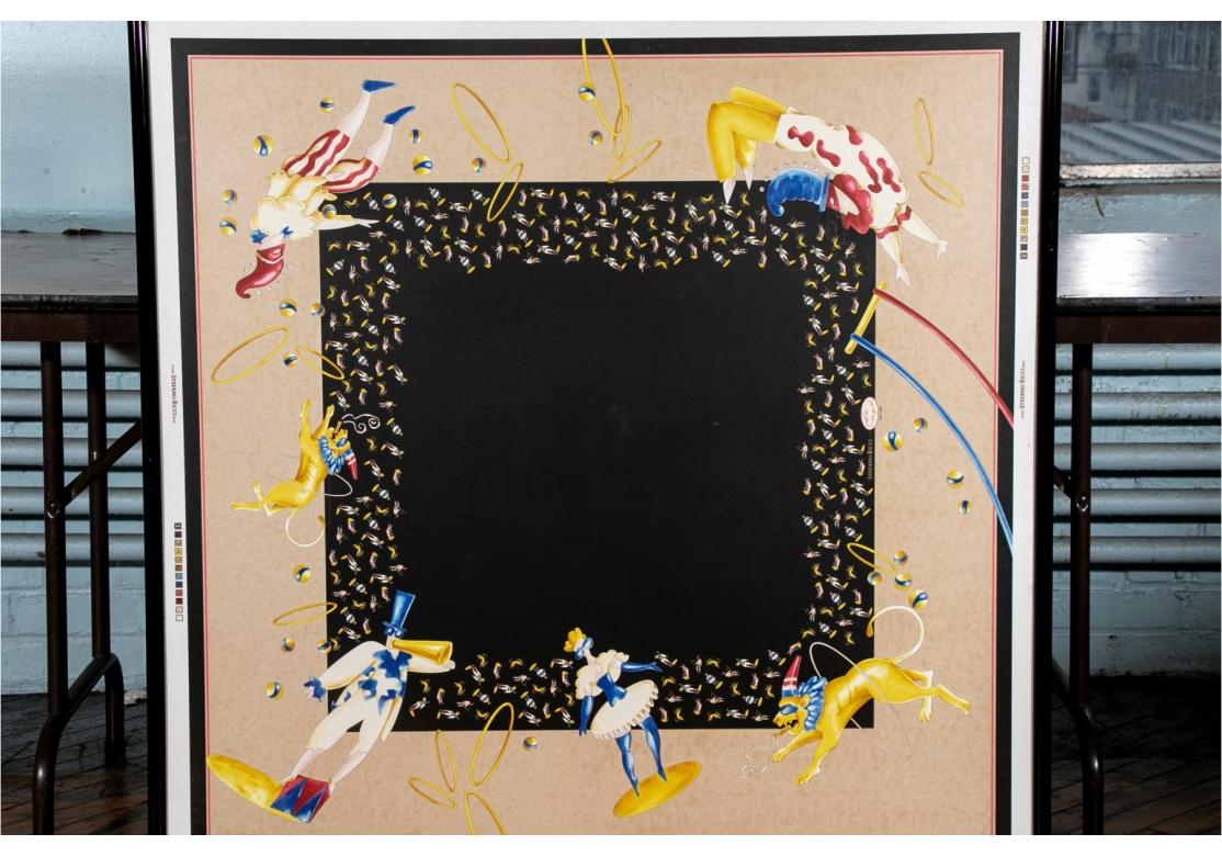Lithograph Of A Stefano Ricci Rendering For A Scarf Production With Le Cirque De For Sale 2