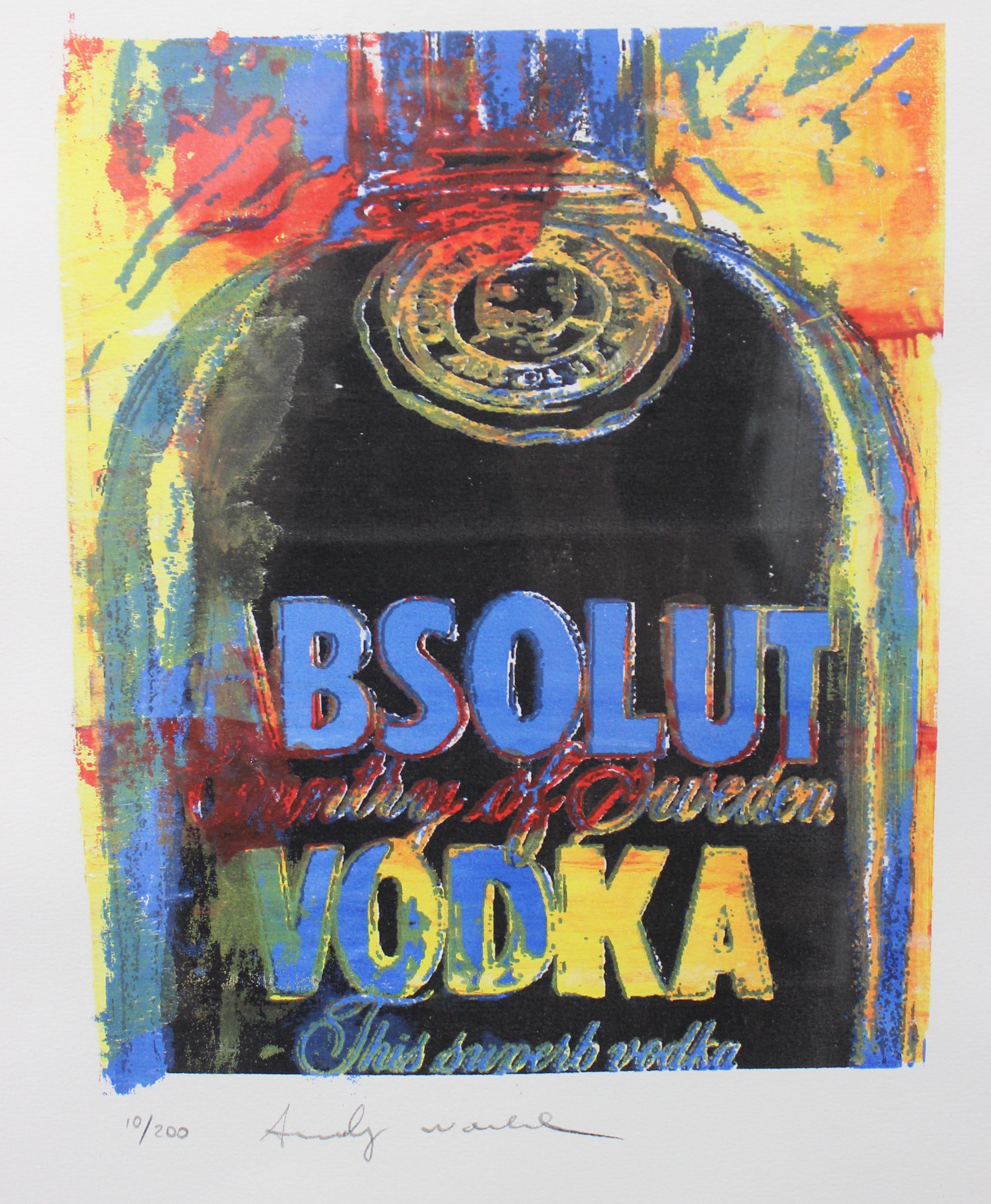 Moderne Lithographie d'Absolute Vodka par Andy Warhol en vente