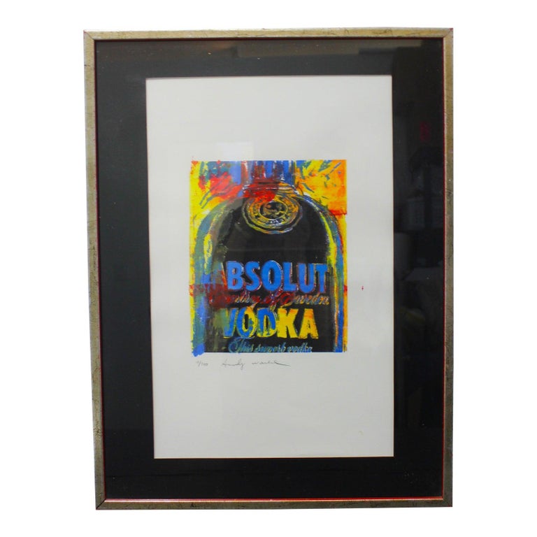 Litografia di Absolute Vodka di Andy Warhol in vendita su 1stDibs