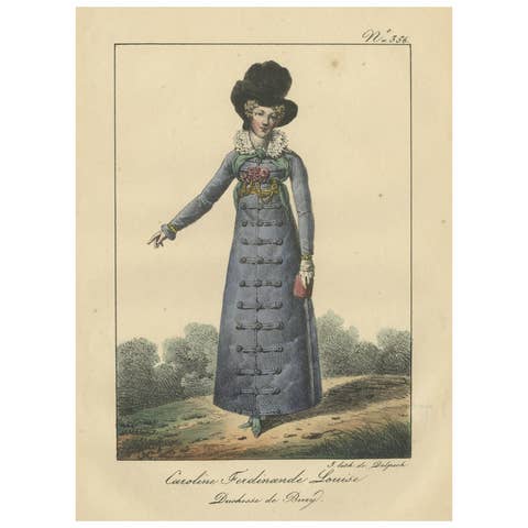 Lithograph of Italian Princess Marie-Caroline de Bourbon-Sicile, 1820