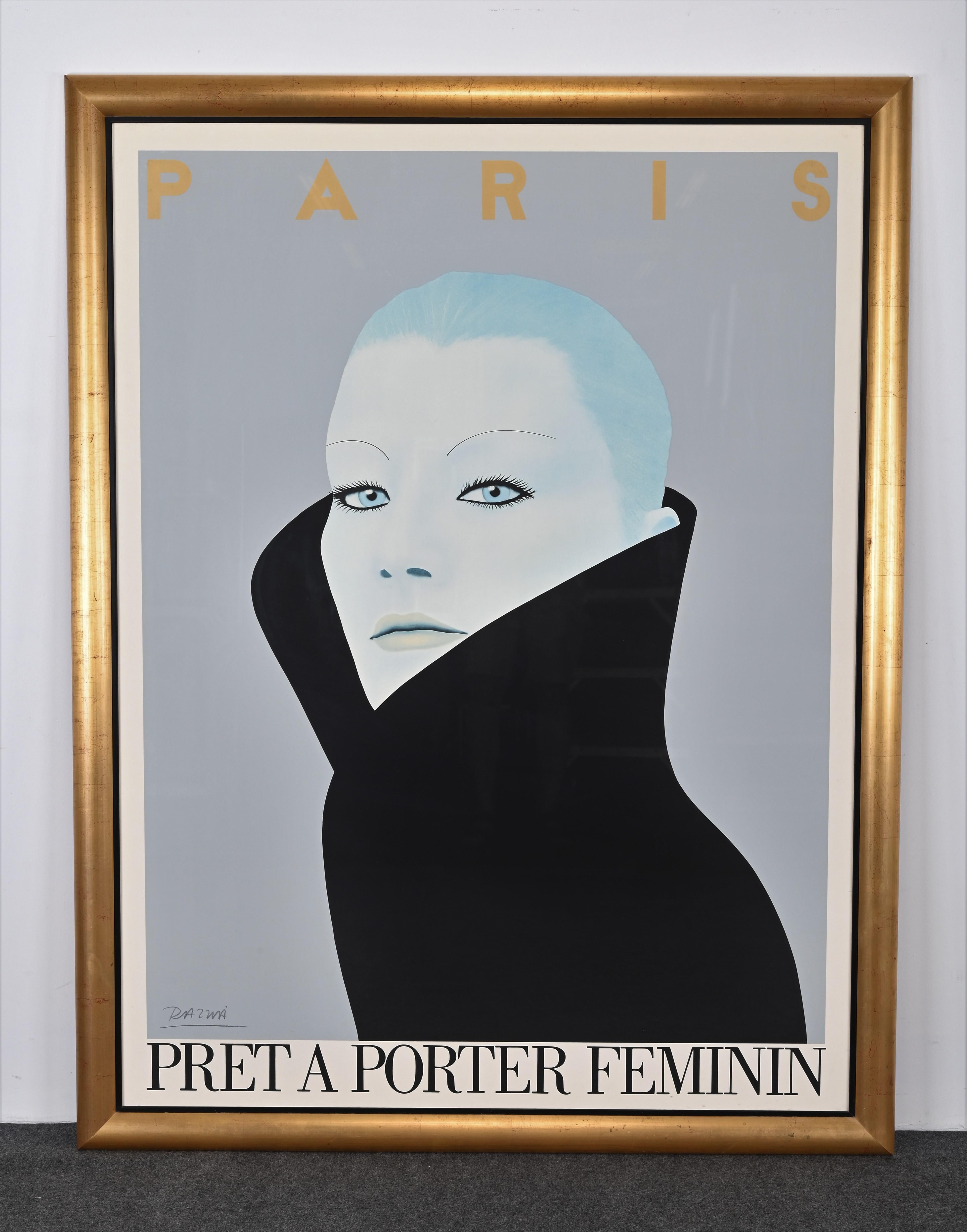 Une superbe affiche lithographique encadrée sur mesure et signée au crayon 