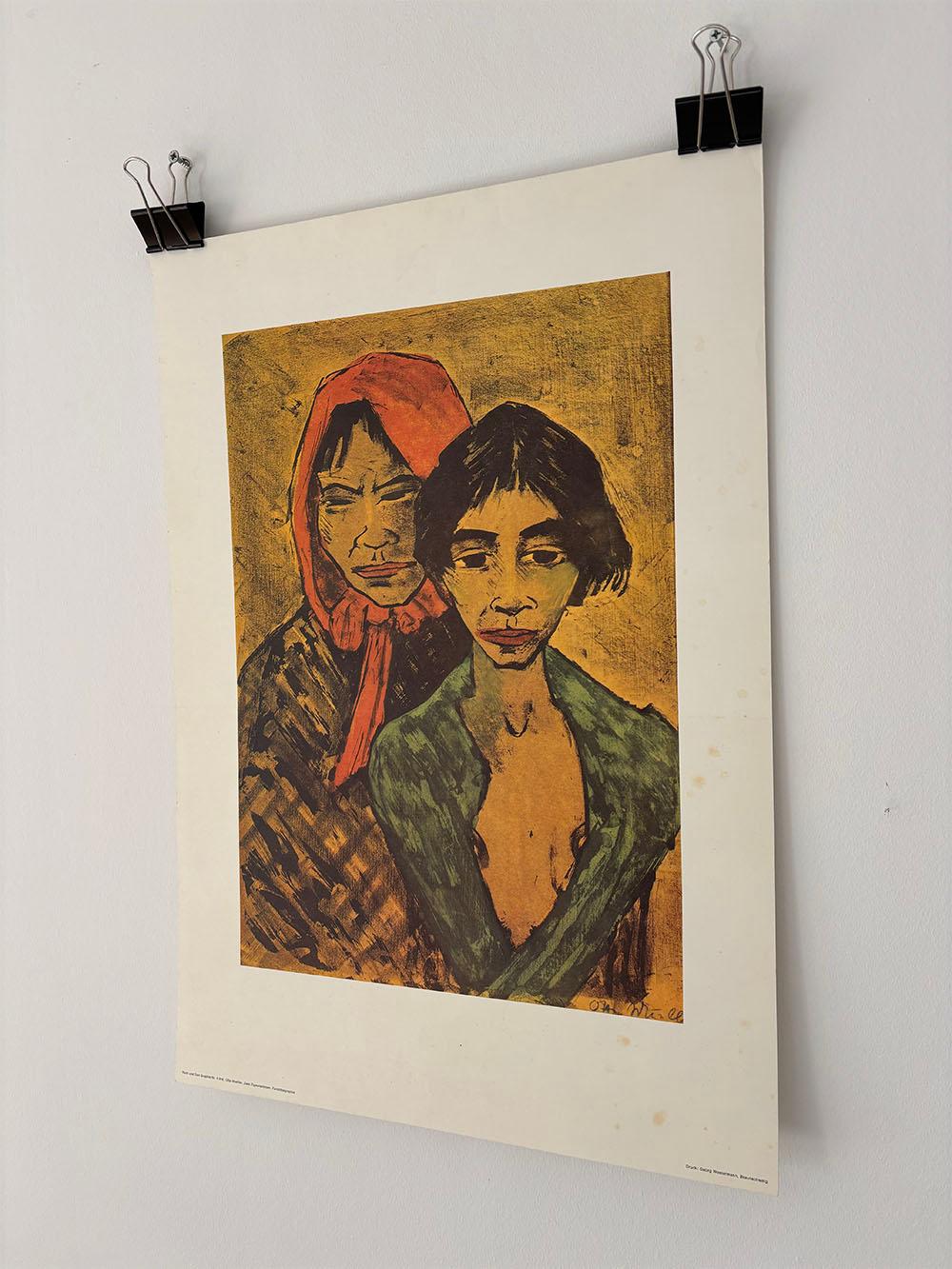 Lithographie des Kunstwerks Zwei Zigeuner von Otto Mueller (Moderne der Mitte des Jahrhunderts) im Angebot