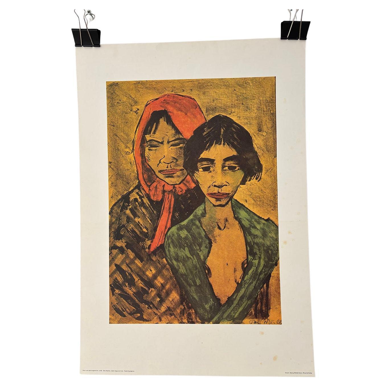 Lithograph of the artwork Zwei Zigeuner by Otto Mueller