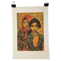 Litografia dell'opera d'arte Zwei Zigeuner di Otto Mueller