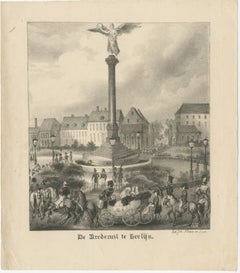 Lithograph of the Peace Column in Berlin (Belle-Alliance-Platz), ca. 1860