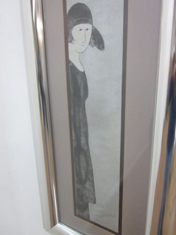 Lithographie einer Frau von Stephen White mit dem Titel „ Besucher“ (Moderne) im Angebot
