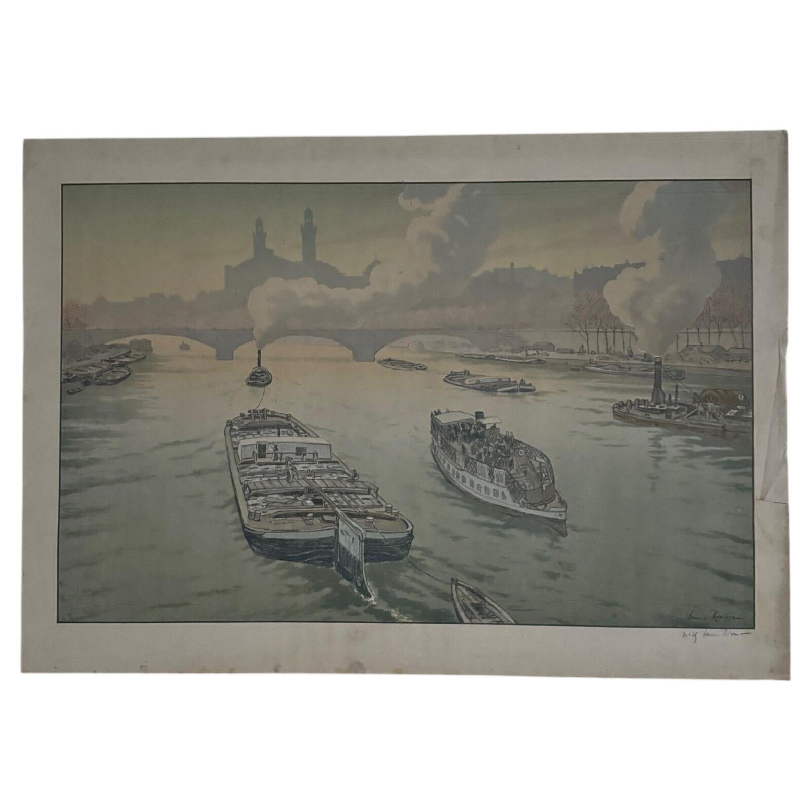 Lithograph on China Paper by Henri Rivière – *Parisian Landscapes: Le Trocadéro*