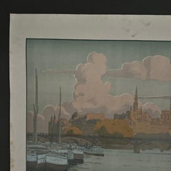Lithographie sur papier de Chine de Henri Rivière *Paysages Parisiens*.
