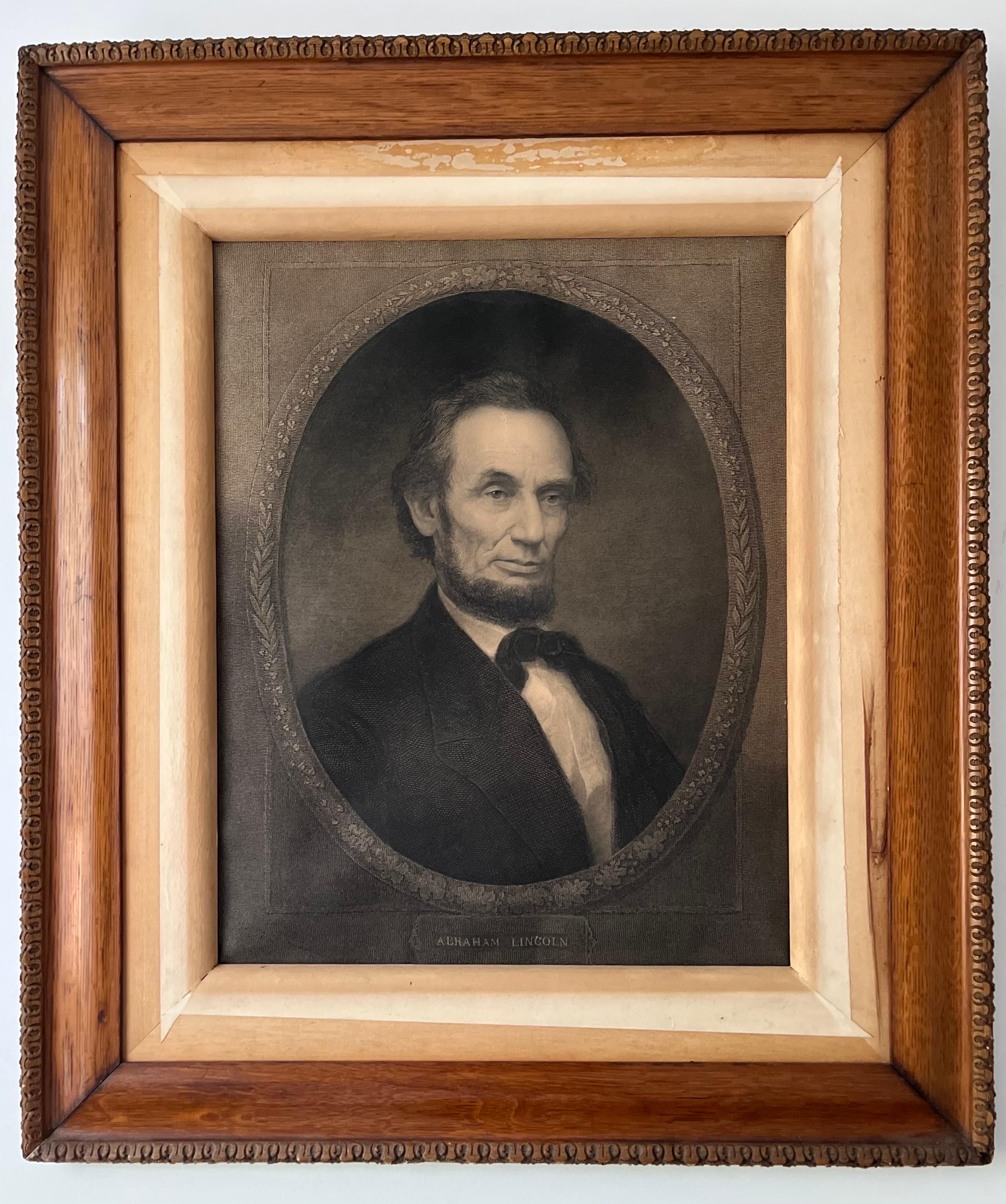 Americano Litografia Ritratto di Abraham Lincoln di William E. Williams, 1866 in vendita
