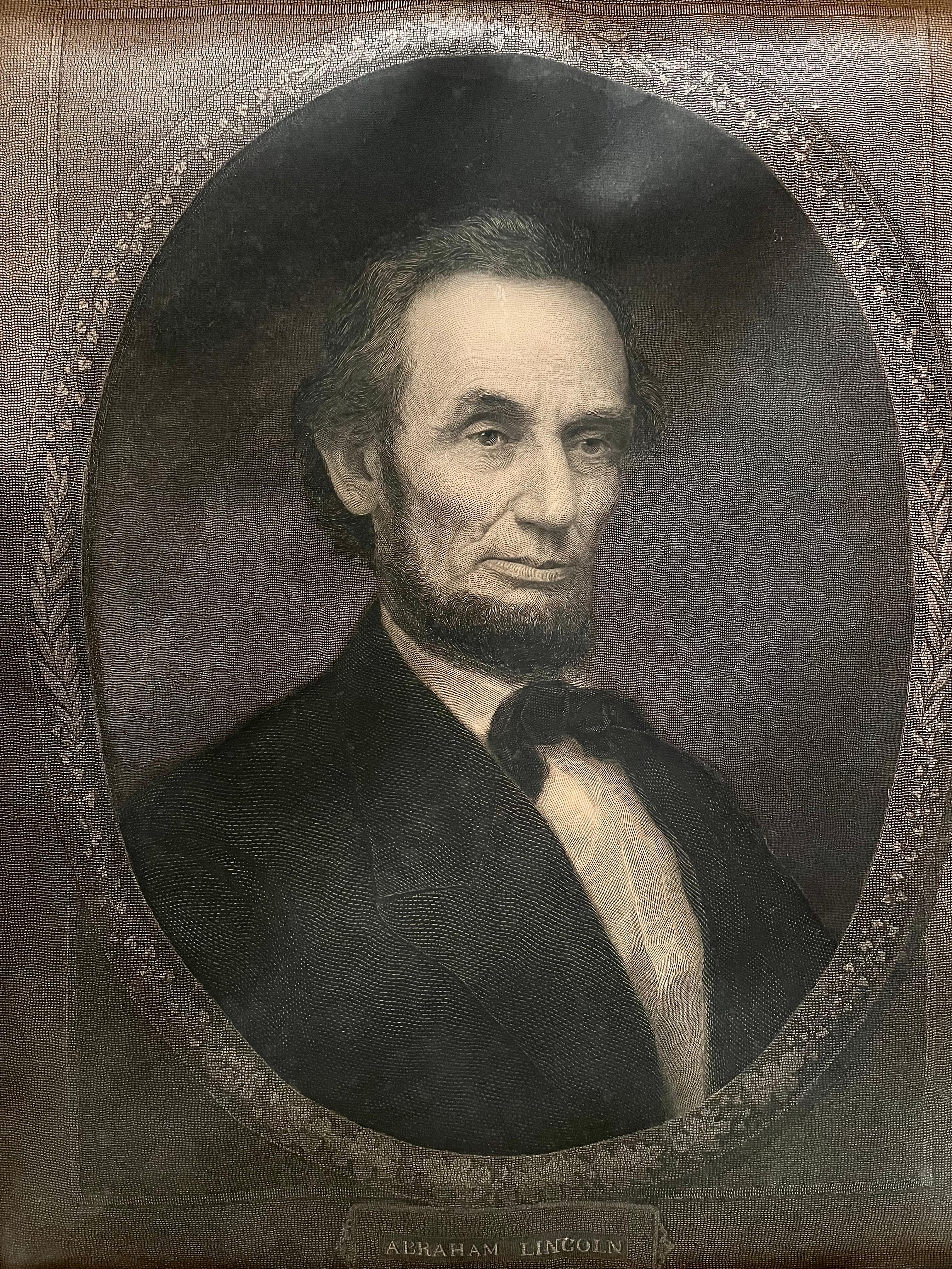 Metà XIX secolo Litografia Ritratto di Abraham Lincoln di William E. Williams, 1866 in vendita