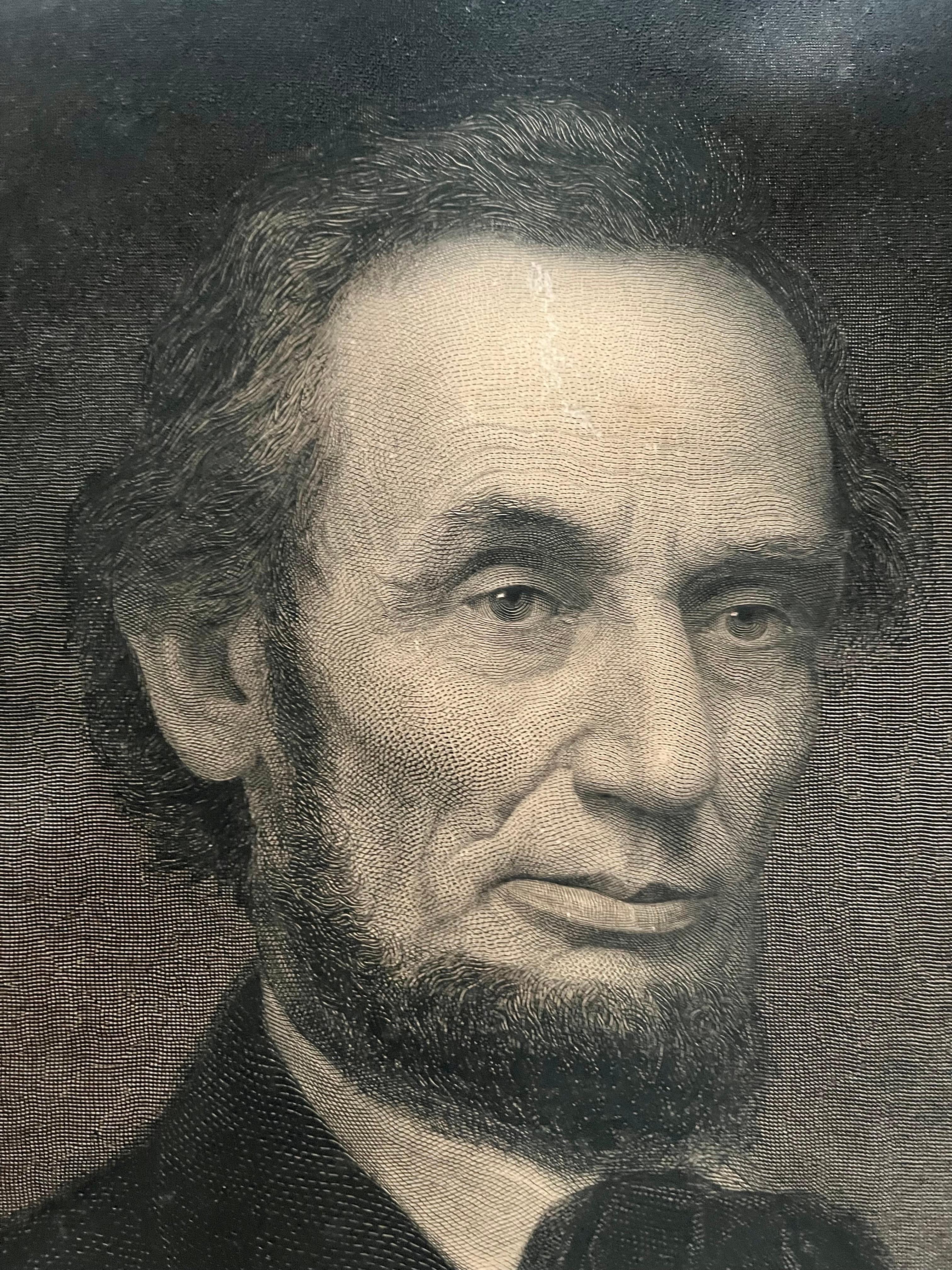 Carta Litografia Ritratto di Abraham Lincoln di William E. Williams, 1866 in vendita