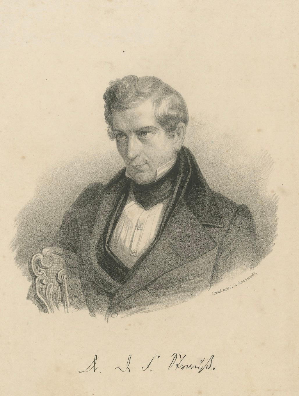 Portrait lithographique du théologien David Friedrich Strauß par J&D. Steuerwaldt, vers 1860

Cette lithographie ancienne représente David Friedrich Strauß (1808-1874), l'un des théologiens allemands les plus influents et les plus controversés du
