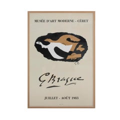 Lithograph Poster by Georges Braque, Musée D'art Moderne- Céret, France, 1983