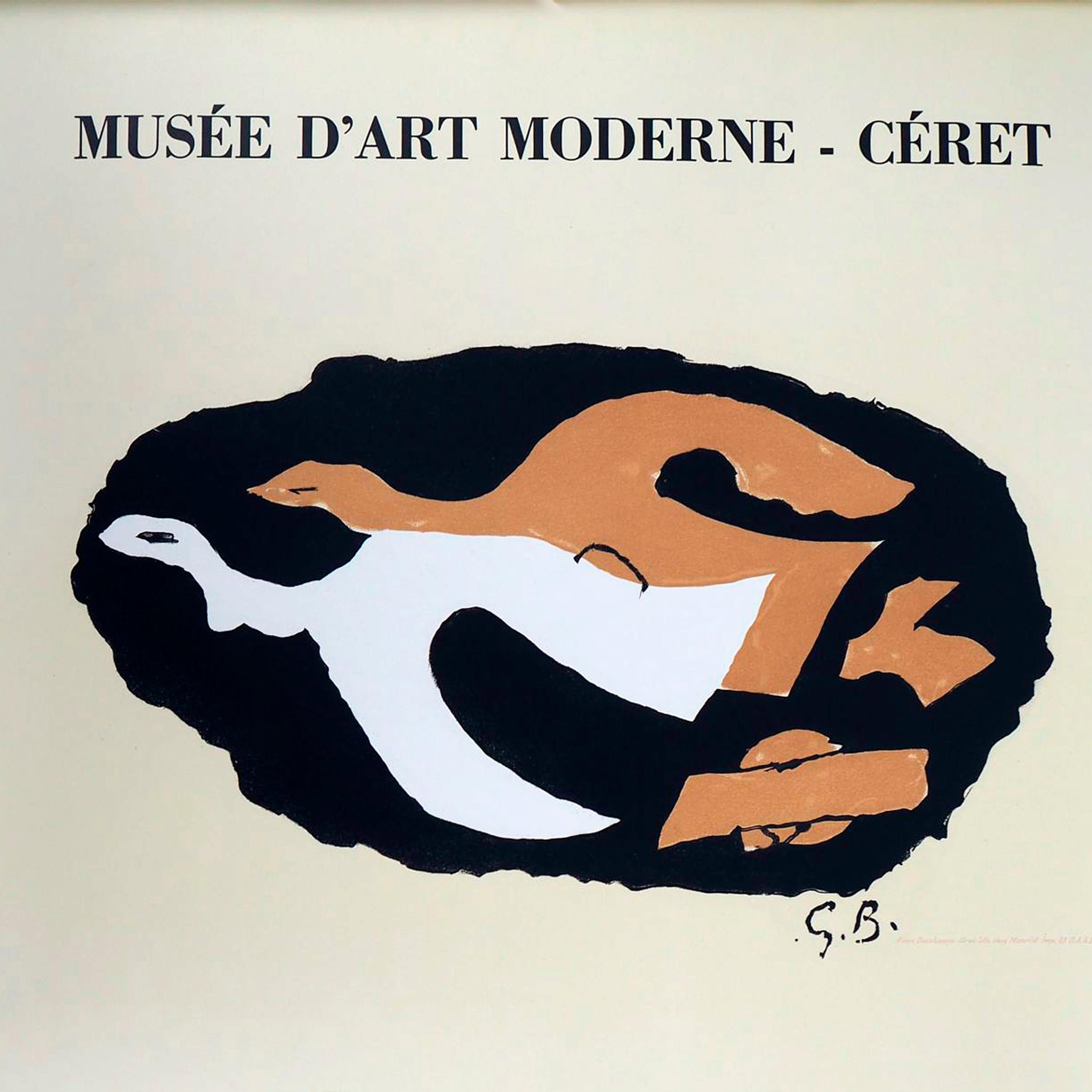 French Lithograph Poster by Georges Braque, Musée D'art Moderne- Céret, France, 1983 For Sale