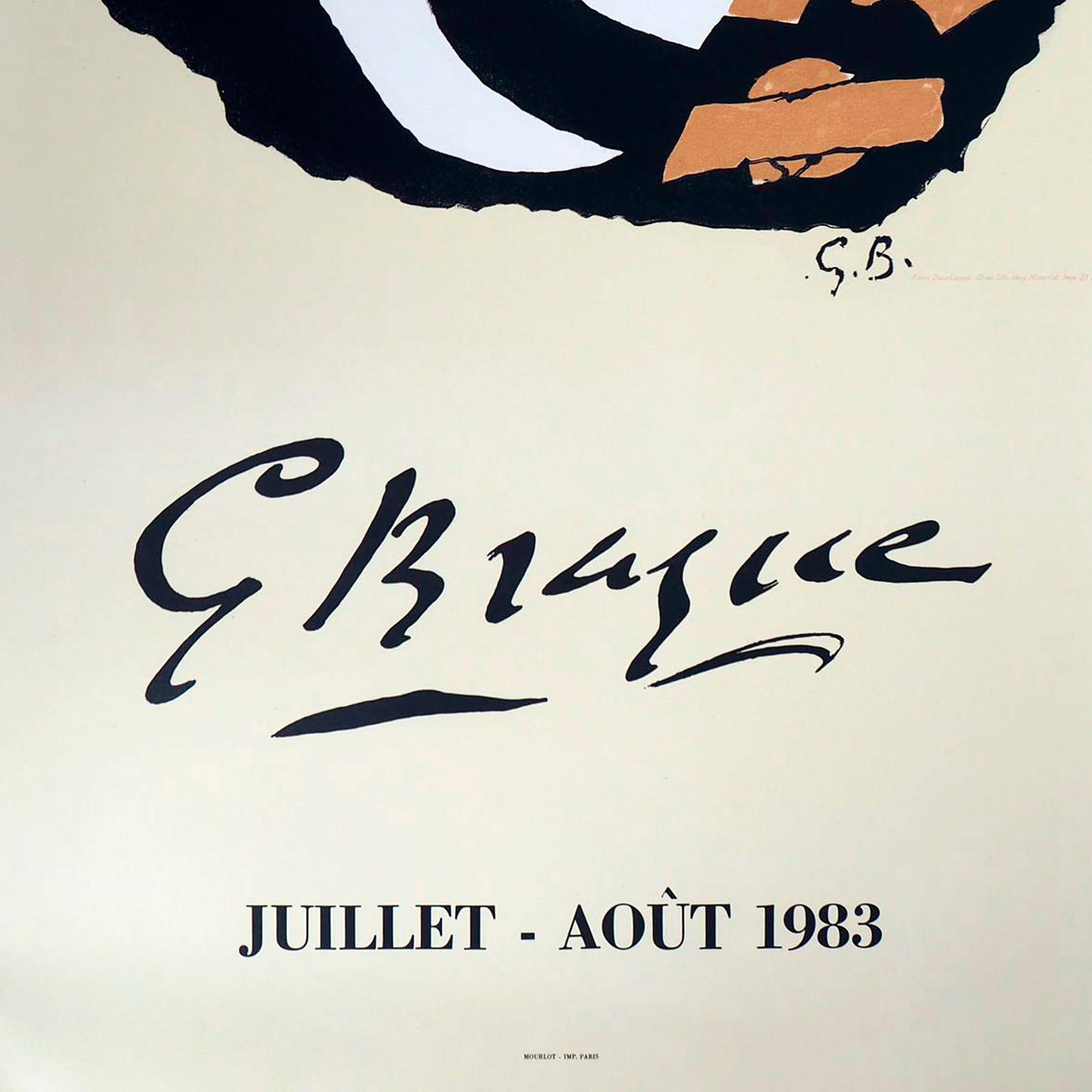 Lithographie Poster von Georges Braque, Musée D'art Moderne- Céret, Frankreich, 1983 im Zustand „Gut“ im Angebot in Madrid, ES