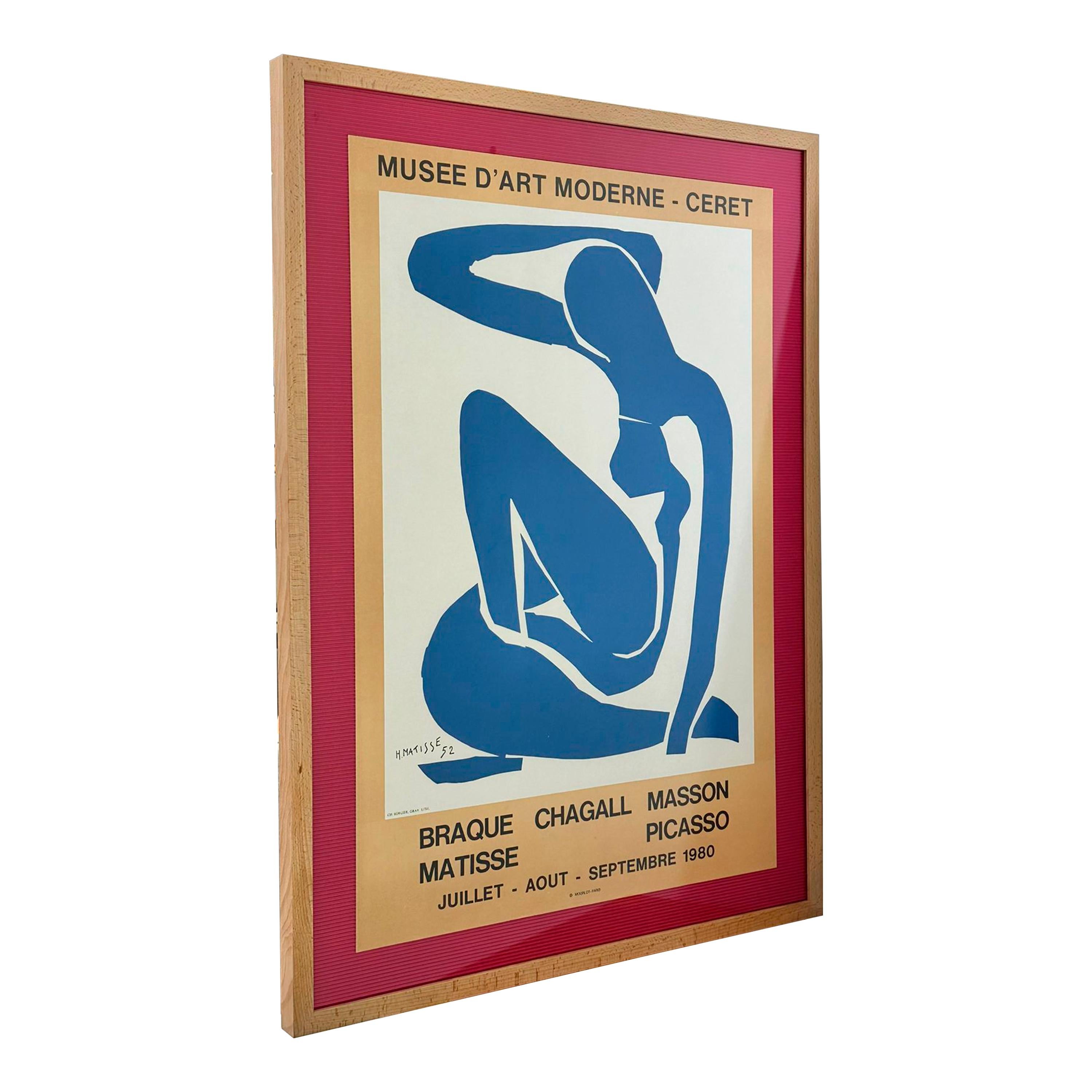 French Lithograph Poster of Henri Matisse, for Museum of Modern Art Ceret France, 1980