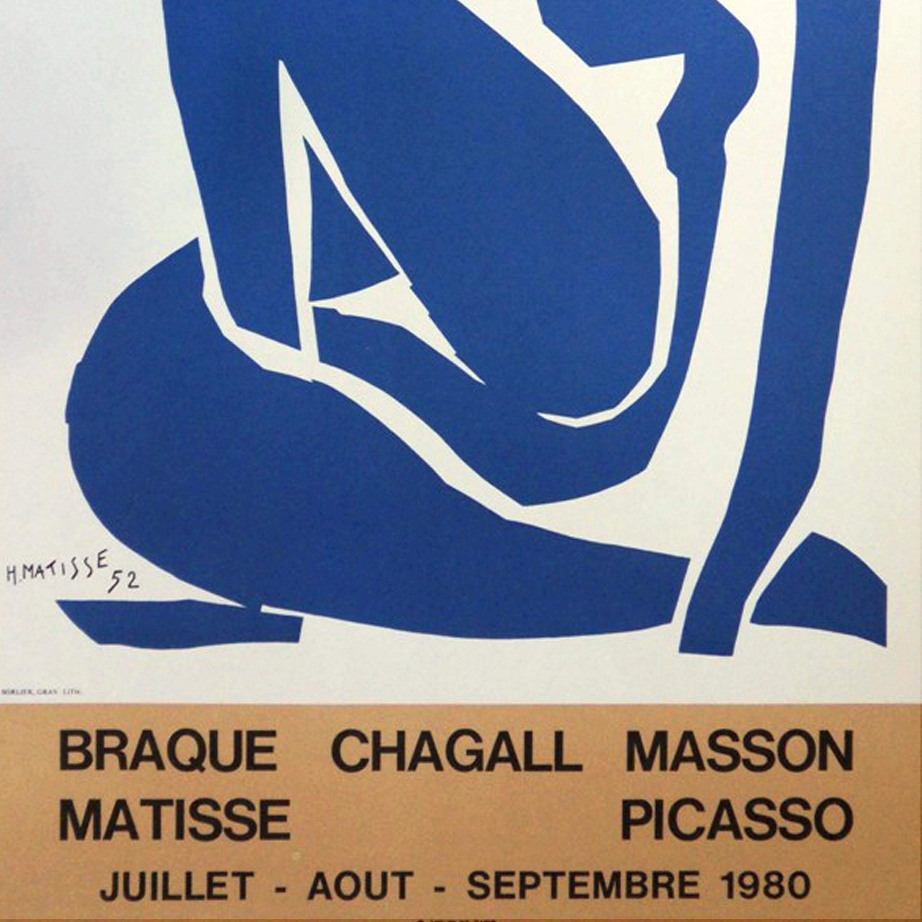 Lithograph Poster of Henri Matisse, for Museum of Modern Art Ceret France, 1980 1