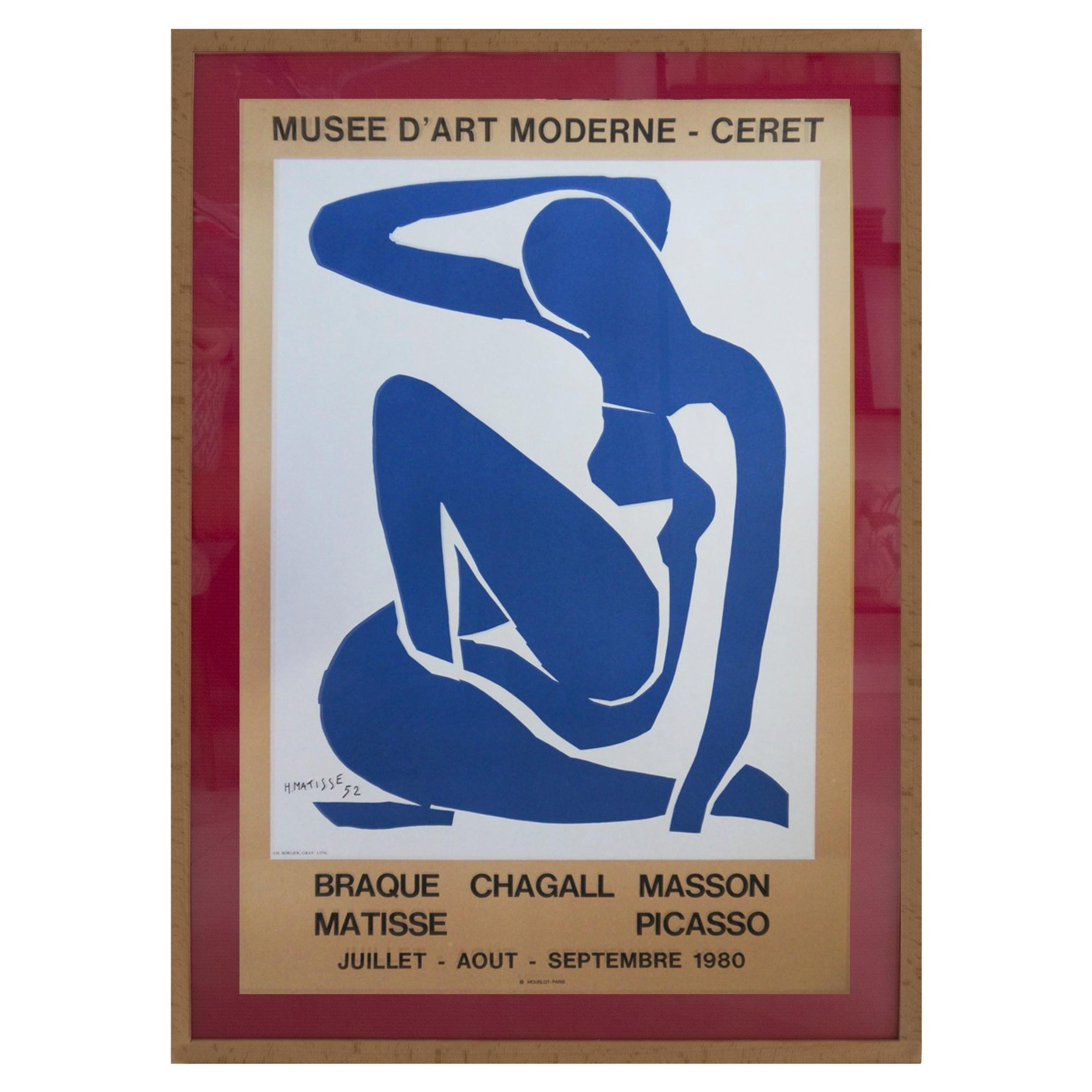 Lithograph Poster of Henri Matisse, for Museum of Modern Art Ceret France, 1980