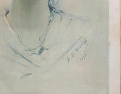 Lithograph Print of Famed 19th Century Actress Eleonora Duse “La Divina”