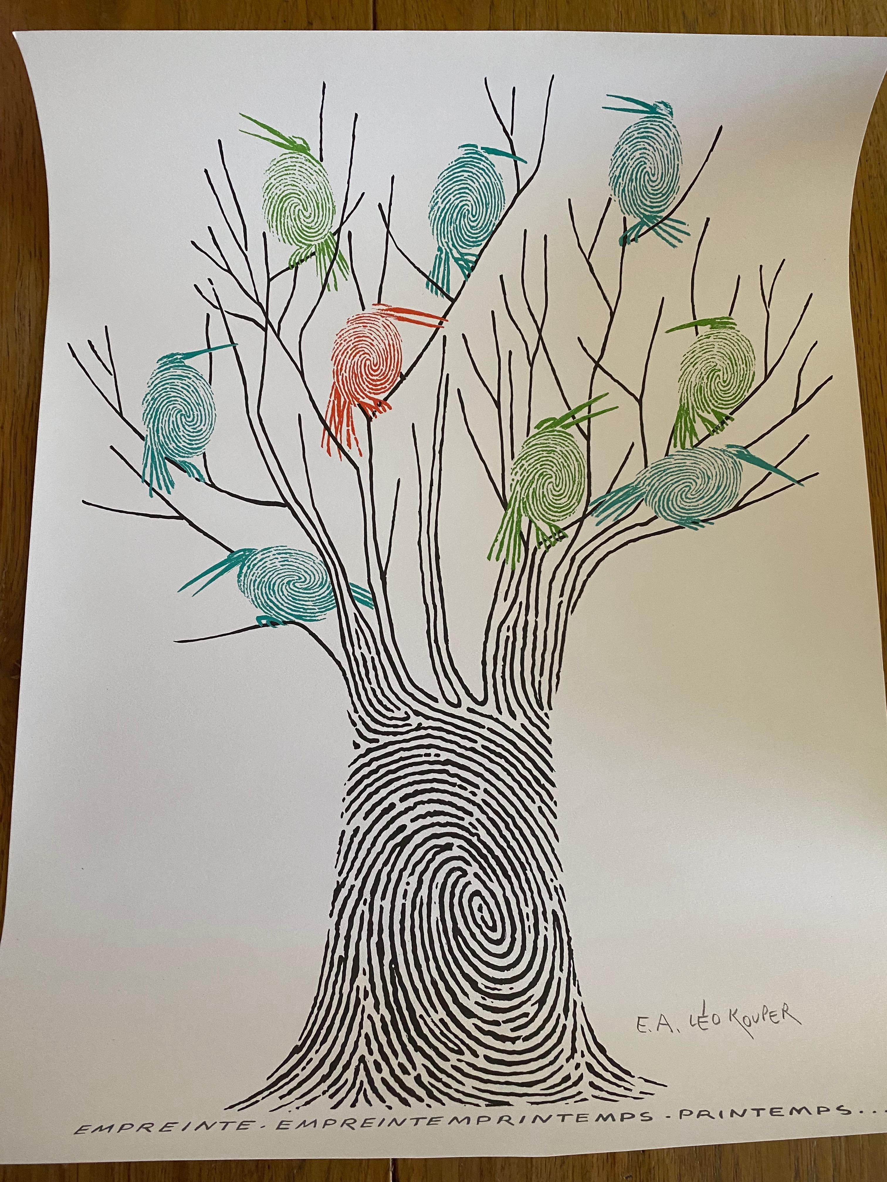 Late 20th Century Lithograph ‘Printemps or Spring’ by Leo Kouper France artist proof For Sale