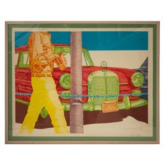 Lithograph Red Mercedes by American Artist Don Eddy