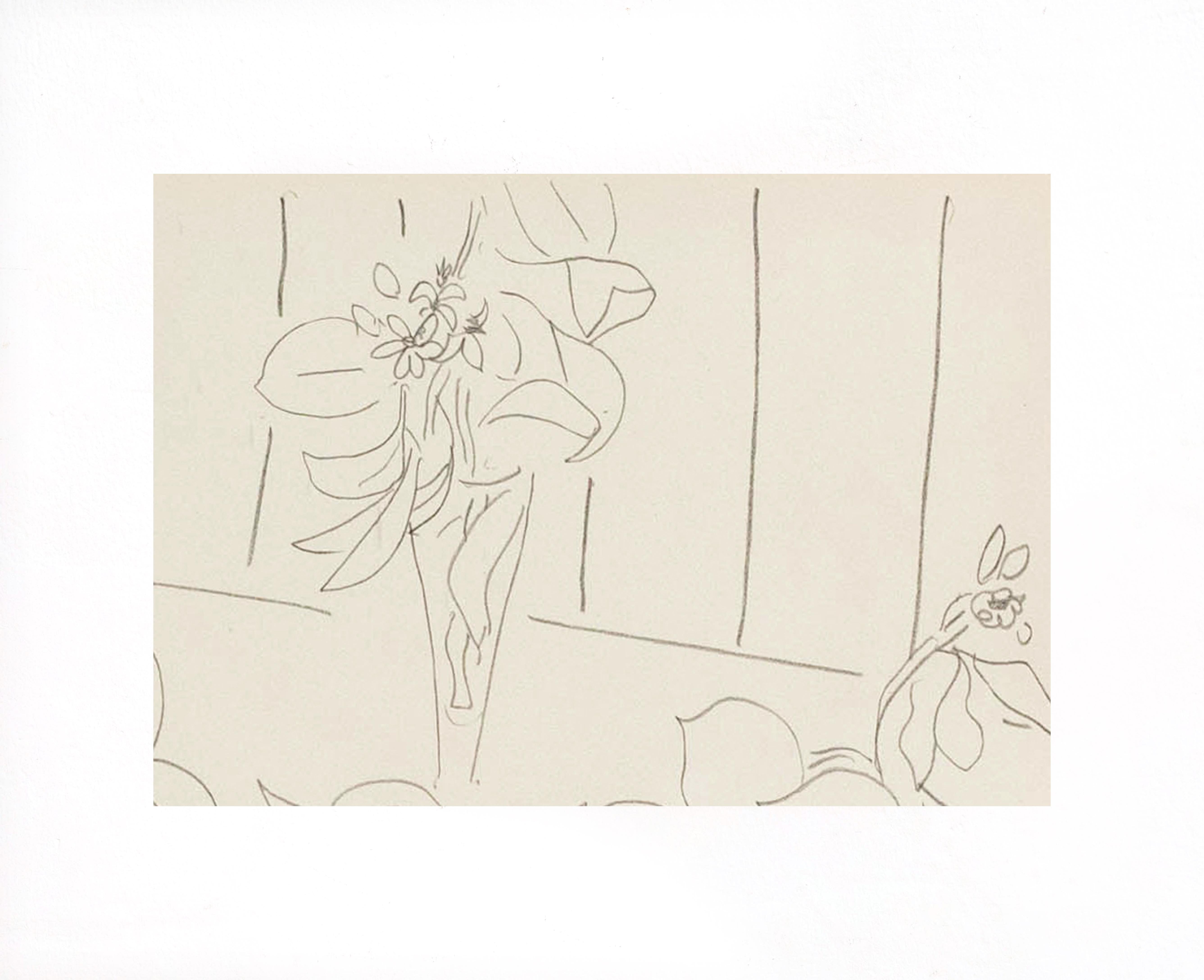 Mid-20th Century Lithograph Reproduction After Henri Matisse Drawing For Sale