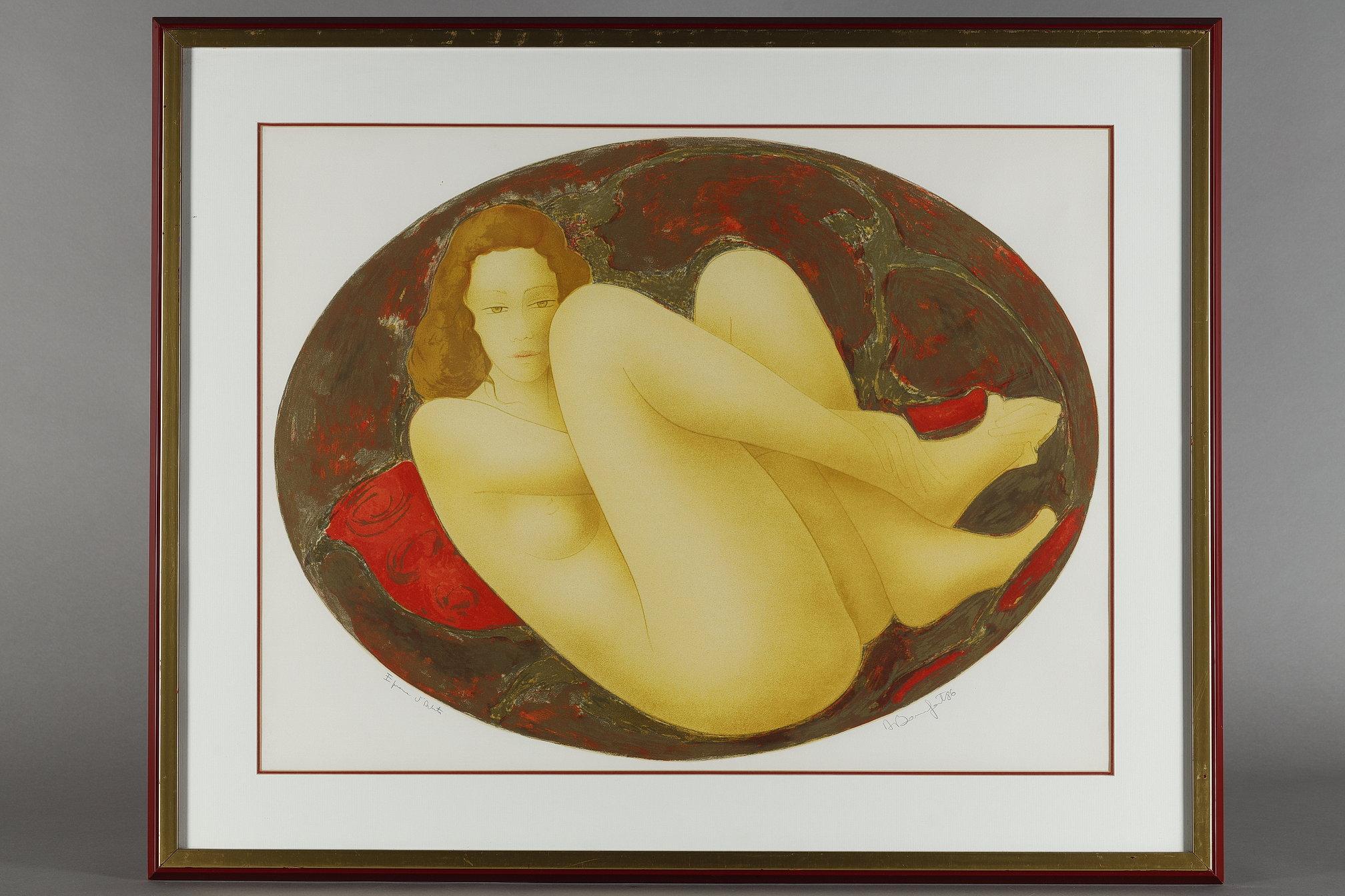 Late 20th Century Lithograph signed by Alain Bonnefoit For Sale