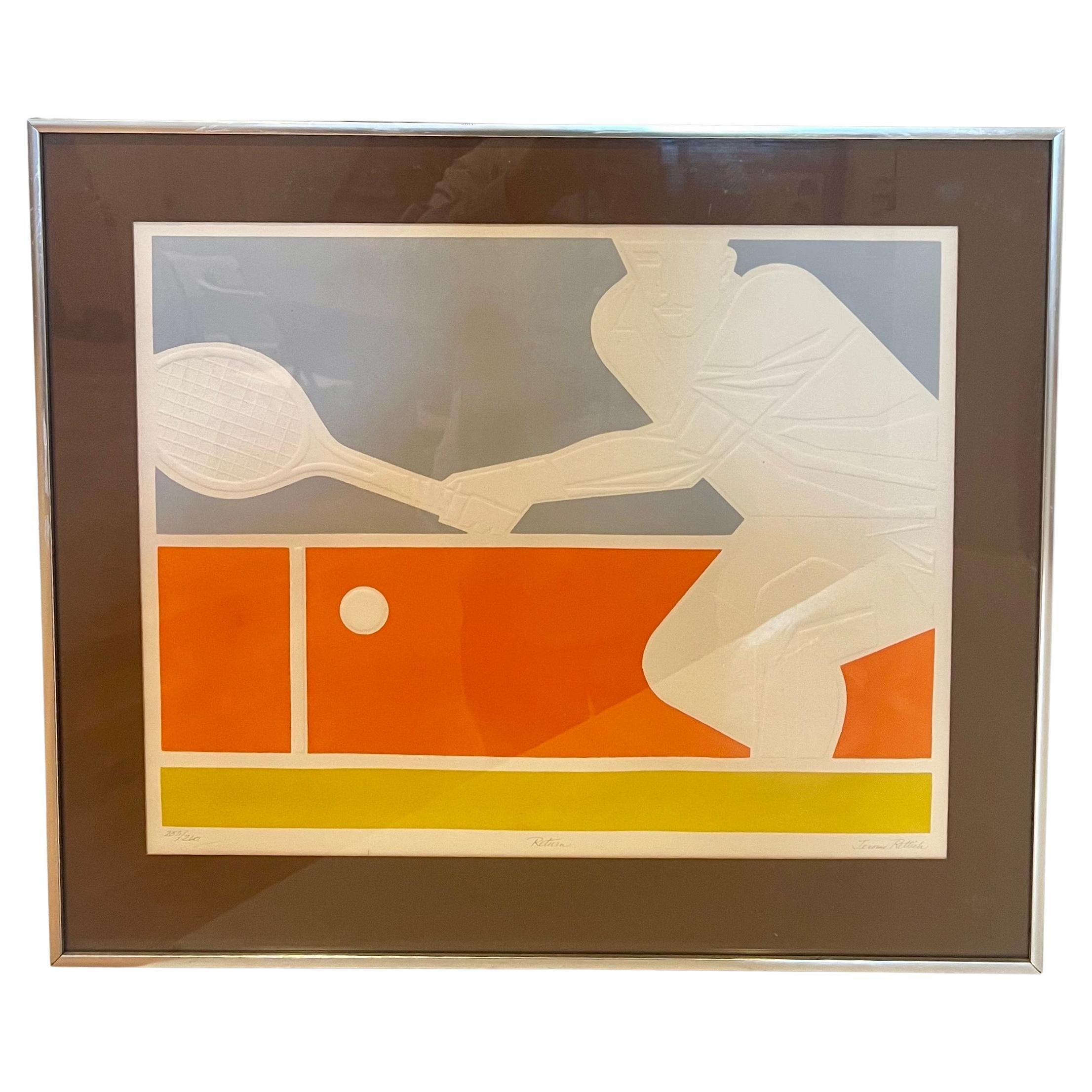 Lithograph Signed
Numbered by Listed Artist Jerome Rettich Tennis "Return"