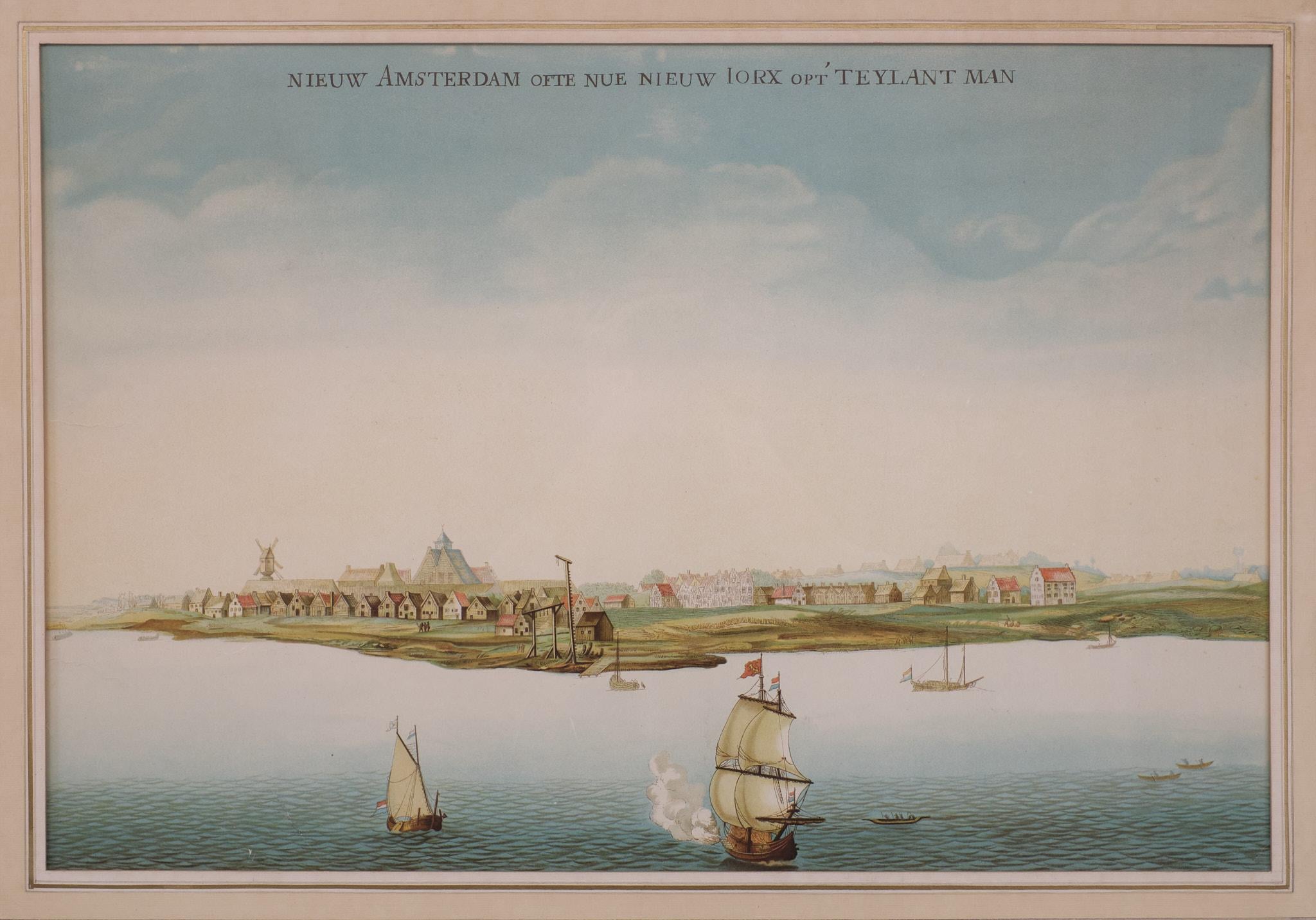 Lithographie Vue sur  Nieuw Amsterdam  J . Vingboons 1660s en vente 4