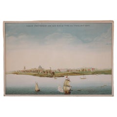 Lithographie-Ansicht auf  Nieuw Amsterdam  J . Vingboons 1660er Jahre