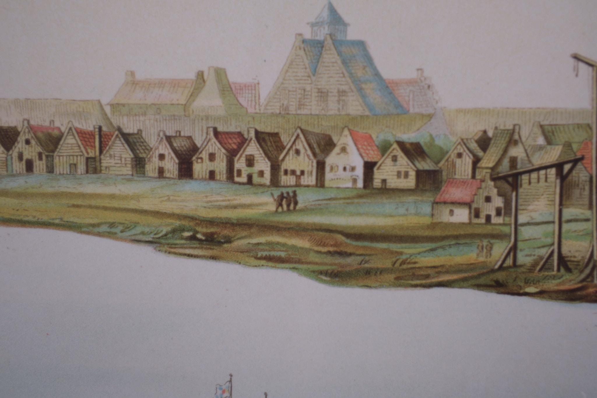 Lithograph View on  Nieuw Amsterdam  J . Vingboons 1660s  For Sale 1