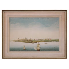 Lithographie Vue sur  Nieuw Amsterdam  J . Vingboons 1660s 